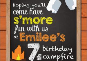 Campfire Birthday Party Invitations Campfire Birthday Party Invitation Kids Camping Cookout