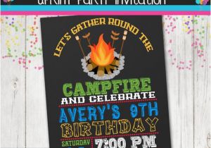 Campfire Birthday Party Invitations Campfire Bonfire Invitation Smores Invite Camping