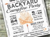 Campfire Birthday Party Invitations Campfire Party Adult Invitation Bonfire 5×7 by Ditditdigital