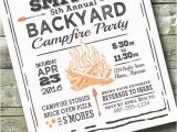 Campfire Birthday Party Invitations Campfire Party Adult Invitation Bonfire 5×7 Invite