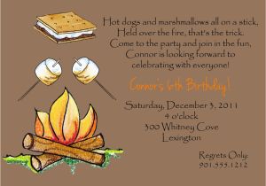Campfire Birthday Party Invitations Campfire Smore Marshmallow Birthday Party by Wackykracker