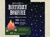 Campfire Birthday Party Invitations Printable Campfire Bonfire Campout Birthday Party Invitation