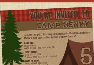 Camping Birthday Invites Camping Party Invitation Camping Birthday Invitation