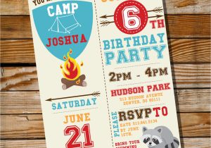 Camping Birthday Invites Camping Party Invitation for A Boy Birthday Party Instantly