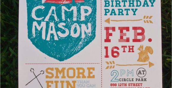 Camping Birthday Invites Emily Camp Design Design Fancy Camping Party Invitation
