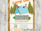 Camping Invites for Birthdays Boys Camping Party Invitation Barn Wood Personalized