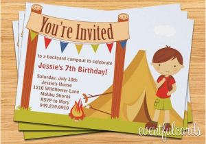Camping Invites for Birthdays Camping Birthday Party Invitation Fully Customizable