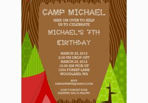 Camping Invites for Birthdays Camping Boy Printable Invitation Dimple Prints Shop