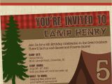 Camping Invites for Birthdays Camping Party Invitations Template Best Template Collection