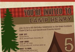 Camping Invites for Birthdays Camping Party Invitations Template Best Template Collection
