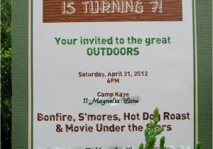 Camping themed Birthday Invitations Camp themed Birthday Invitations