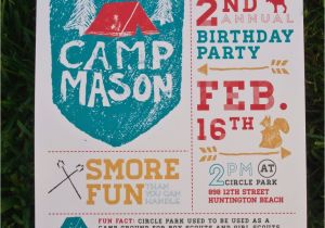 Camping themed Birthday Invitations Emily Camp Design Design Fancy Camping Party Invitation