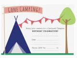 Camping themed Birthday Party Invitations Camping Birthday Party Invitation