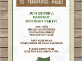 Camping themed Birthday Party Invitations Camping Party Invitations Template Birthday Party