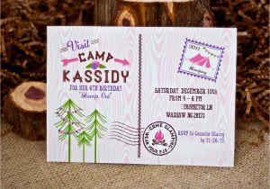 Camping themed Birthday Party Invitations Glam Camping Archives anders Ruff Custom Designs Llc