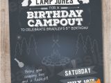 Campout Birthday Invitations Backyard Campout Birthday Invitation Digital by