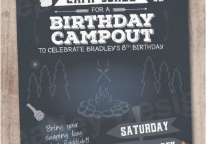 Campout Birthday Invitations Backyard Campout Birthday Invitation Digital by
