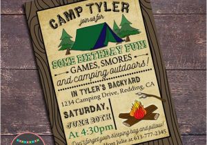 Campout Birthday Invitations Camping Party Invitation Campout Party Invitation Printable