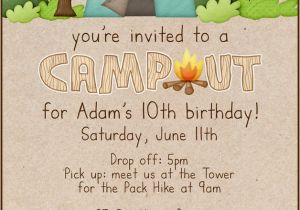 Campout Birthday Invitations Campout Birthday Invitation Party Ideas Pinterest