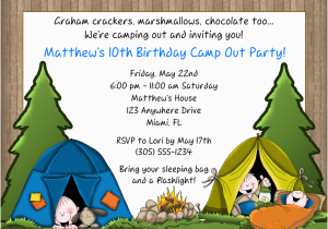 Campout Birthday Invitations Campout Birthday Party Invitations Ideas Bagvania Free