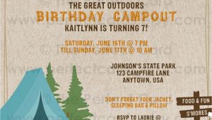Campout Birthday Invitations Campout Camping Birthday Invitation