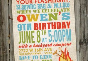 Campout Birthday Invitations Summer Fun Campout Party Birthday Invitation