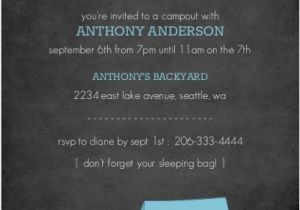 Campout Birthday Party Invitations Black Chalkboard Campout Invitation Slumber Party