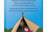 Campout Birthday Party Invitations Camping Girl In Tent Invitations Bonfire Camp Out Sleepover