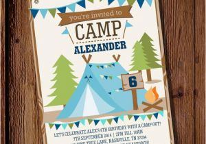 Campout Birthday Party Invitations Camping Party Invitation for A Boy Backyard Campout Summer