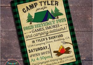 Campout Birthday Party Invitations Items Similar to Camping Party Invitation Campout Party