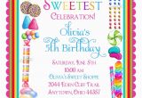 Candy Shoppe Birthday Invitations Candy Birthday Invitations Candy Sprinkle Sweet Shoppe