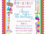 Candy Shoppe Birthday Invitations Candy Birthday Invitations Candy Sprinkle Sweet Shoppe