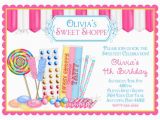 Candy Shoppe Birthday Invitations Candy Birthday Invitations Sweet Shop Invitations Candy