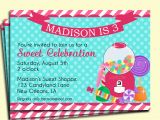 Candy Shoppe Birthday Invitations Candy Party Invitation Printable My Little Sweet Shoppe