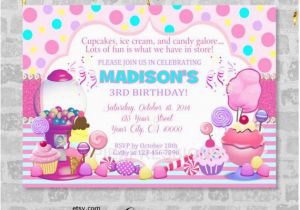 Candy Shoppe Birthday Invitations Candy Shoppe Invitation Sweet Shoppe Ice Cream Candy