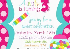 Candy Shoppe Birthday Invitations Candy Sweet Shop Birthday Party Invitations by