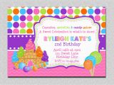 Candy Shoppe Birthday Invitations Candyland Birthday Invitation Sweet Shoppe Candyland Birthday
