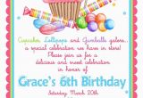 Candy Shoppe Birthday Invitations Sweet Shop Birthday Party Invitations Candy Cupcake