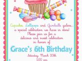 Candy Shoppe Birthday Invitations Sweet Shop Birthday Party Invitations Candy Cupcake