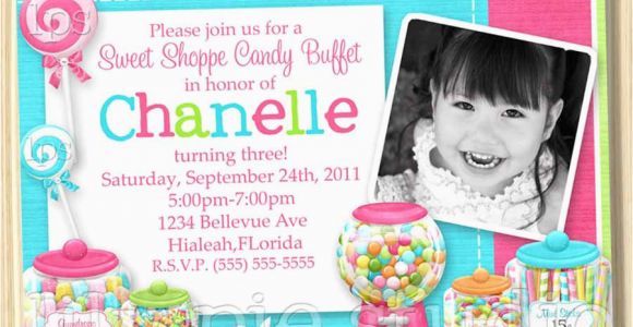 Candy Shoppe Birthday Invitations Sweet Shoppe Buffet Birthday Party Invitation Printable