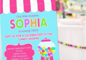 Candy Shoppe Birthday Invitations Sweet Shoppe Party Invitation Sweet 16 Invitation Sweet