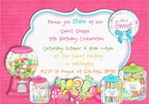 Candy themed Birthday Invitations Candy themed Birthday Party Invitations Dolanpedia