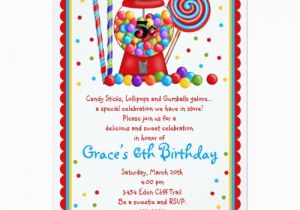 Candy themed Birthday Invitations Candy themed Birthday Party Invitations Drevio