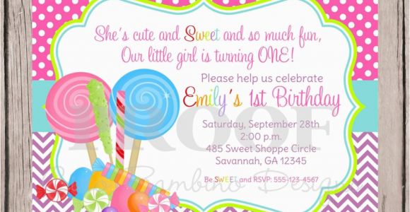 Candy themed Birthday Invitations Candy themed Invitations Template Best Template Collection
