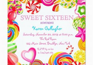 Candy themed Birthday Invitations Candyland Candy theme Sweet 16 Invitation Sweet 16