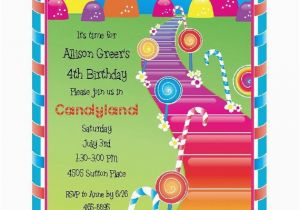 Candy themed Birthday Invitations Candyland theme Party Invitation Candy