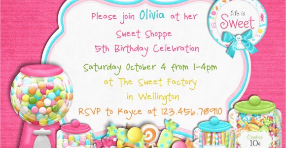 Candy themed Birthday Party Invitations Candy themed Birthday Party Invitations Dolanpedia