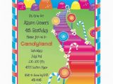 Candy themed Birthday Party Invitations Candyland theme Party Invitation Candy