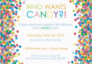Candy themed Birthday Party Invitations Free Printable Candy themed Birthday Party Invitations