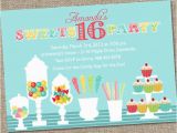 Candy themed Birthday Party Invitations Sweets 16 Birthday Party Invitation Candy Invitation Sweet